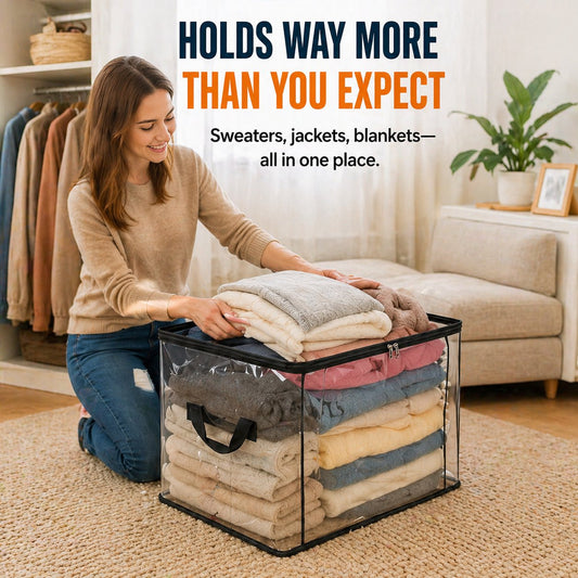💥LAST DAY HOT SALES 65% OFF📦Large Heavy-Duty Thick Plastic Clear Storage