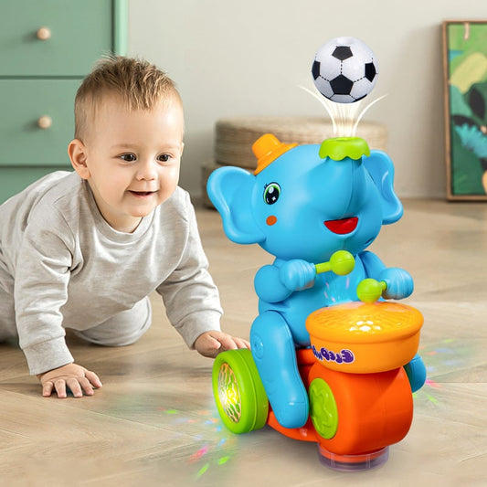 🎁⚽Last Day Hot Sale 60% OFF👦👧Musical Walking Elephant Drummer Toy