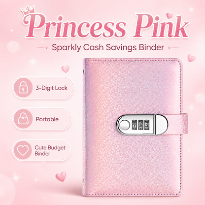 🎄Xmas Pre Sale￡7.99!!✨ SparkleLock Cash Savings Binder with 3-Digit Combination Lock – 100-Page Cash Stuffing Budget Organizer for Savings Challenges, Money Goals & Gifts 💖