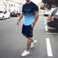 🏖️Summer Cool Deal: ONLY ￡14.99!!😎Men's Gradient Color T-Shirt & Shorts Set