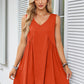 Women’s V-Neck Sleeveless Vest Loose pleated Dress