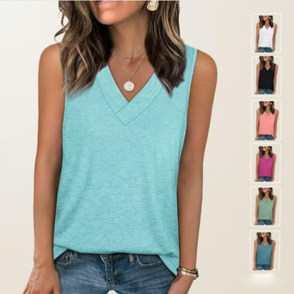 Women's Casual V-Neck Loose Fit Tank Top