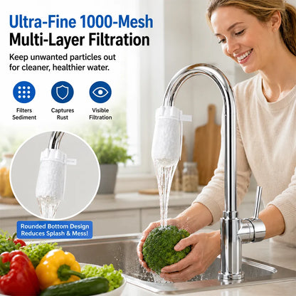 🔥💧 BUY 1 GET 1 FREE! 🌟 100PCS Tap Filter Bags – Universal Splash-Proof Faucet Filter Set 🚰✨