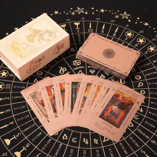 🔥 HOT SALE 50% OFF🔥✨Witchy Cauldron Rose Gold Tarot Cards with Guide Book🔮