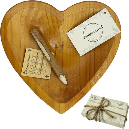 🎁Limited Hot Sales - 56% OFF🙏❤️ Heart-Shaped Wooden Prayer Bowl – A Meaningful Gift of Faith ✨