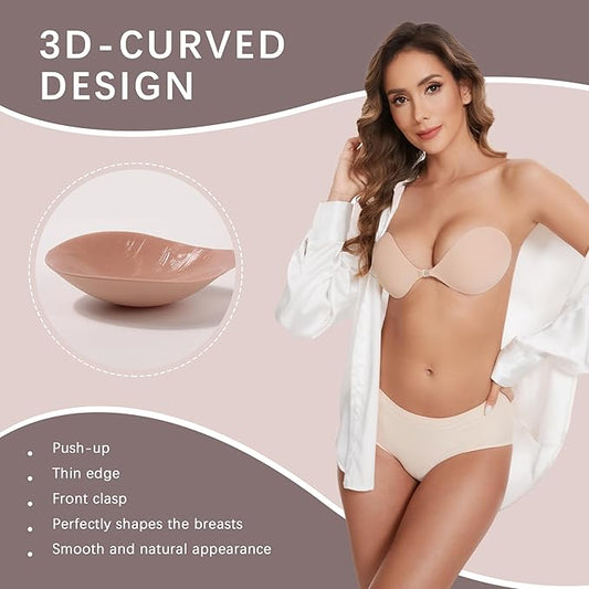 Magic Padded Sticky Bra with Invisible Push Up Support for Evening Dresses and Parties