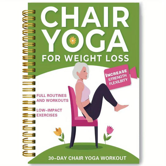 🔥Summer New Hot Sales - 50% OFF💞30-Day Chair Yoga Weight Loss Spiral-Bound Notebook & Step-by-Step Exercise Guide - At-Home Fitness Journal