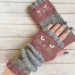 🔥Winter Hot Sale 49% off😻Cat Knitted Embroidery Fingerless Gloves - Cosy, Stylish, Casual Winter Wear