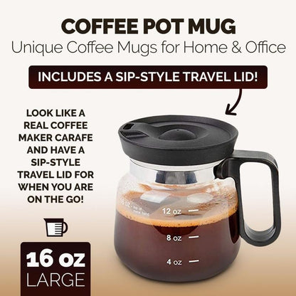 💖🔥 Limited Hot Sale 50% OFF🎅☕ 16 Oz Glass Coffee Mug – Coffee Pot Style
