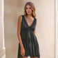 Womens Boho Lace Mini Slip Dress