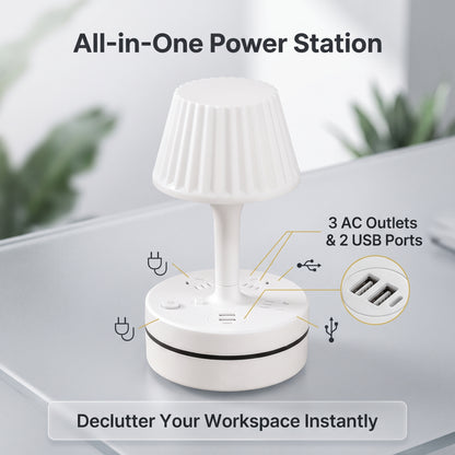 ⏳💥Limited-Time Save 65%🔥🔌3-Outlet Power Strip with USB-A & USB-C Charging Ports, Built-In Desk Lamp