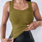 Women's U Neck Thermal Tank Tops with Built-In Bra