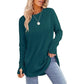 🤩Hot Sale-50% Off🌼Women's Tunic Tops to Wear with Leggings Long Sleeve Thumb Hole Shirts Crew Neck Curved Hem