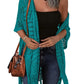 🔥Limited Time sales - Just ￡15.58!!!😍Women’s Oversized Knit Cardigan – Lightweight Crochet Tassel Kimono for Spring & Summer 🌸