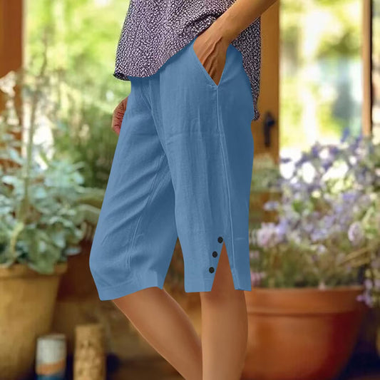 📢Limited-time Hot Sales - Just ￡10.99🥰👖Women's Casual Solid Color Pocket Capri Pants