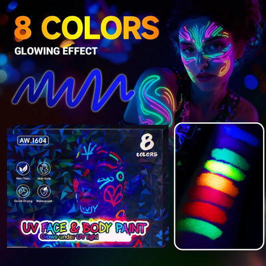 🎅New Year Special Deals £7.99!!⚡50K+ SOLD!🎁UV Glow Face and Body Paint Markers Set