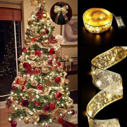 🎅Hot Sales now - 50% OFF🎀✨ Christmas Ribbon Fairy Lights 🎄Make Your Tree Glow Like Never Before