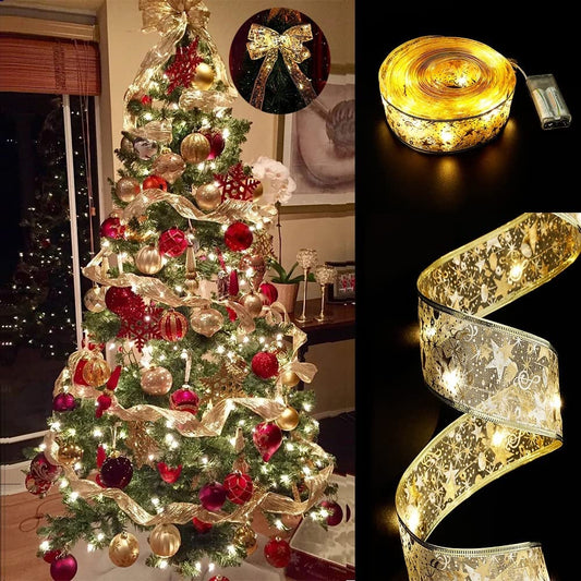 🎅Hot Sales now - 50% OFF🎀✨ Christmas Ribbon Fairy Lights 🎄Make Your Tree Glow Like Never Before