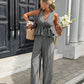 🔥New Hot Sales - 49% OFF✨ Women’s Elegant Stripe 2-Piece Outfit – Flattering V-Neck Top & Relaxed Wide-Leg Trousers 🌸