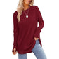 🤩Hot Sale-50% Off🌼Women's Tunic Tops to Wear with Leggings Long Sleeve Thumb Hole Shirts Crew Neck Curved Hem