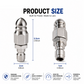 6500 PSI Stainless Steel Sewer Jetter Nozzle – 1/4" Quick Connect Drain Cleaning Attachment for Pressure Washers