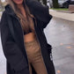 😍Limited Time sales - save 69% 🧥✨ Women's Oversized Longline Hooded Sweatshirt Jacket – Zip-Up Casual Coat 🤎