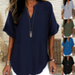 🌸Summer Hot Sales - only ￡10.99👕Fashion Loose Solid Color Short Sleeve Top
