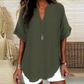 🌸Summer Hot Sales - only ￡10.99👕Fashion Loose Solid Color Short Sleeve Top