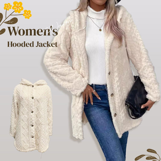 🔥 LAST DAY SALE ONLY £19.99!🧶 ❄️ Quilted Winter Style | Women's Diamond-Pattern Hooded Warm Jacket with Side-Hem Buttons