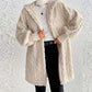 Women's Plush Soft Midi-Length Jacket with Pockets