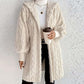 Women's Plush Soft Midi-Length Jacket with Pockets