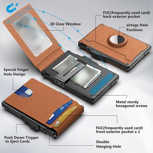 ✨New Arrival ✨💖Valentine's DayHot Sale 60% OFF✨Men's Slim Leather Wallet with Pop - Up & RFID Blocking