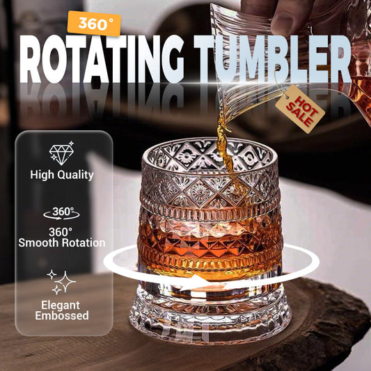 🥛💎New Year Hot Sale 49% OFF✨🔥360° Rotating Whiskey Glass Tumbler