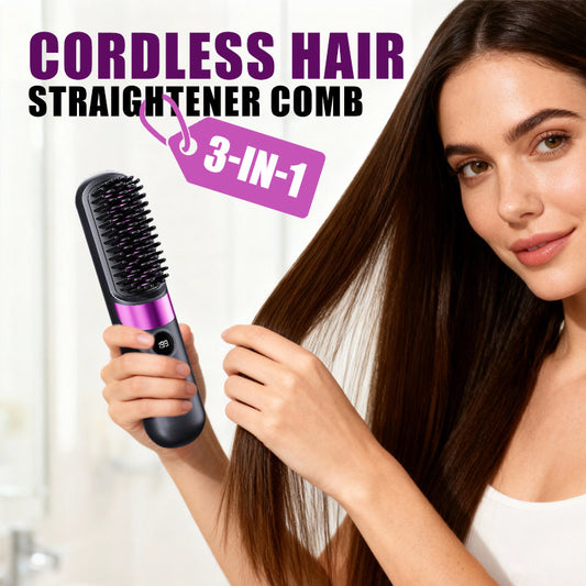 ⏳Time-Limited Special⏰3-in-1 Portable Cordless Hair Straightener Comb