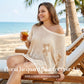 👙 50% OFF NOW! 🌺 Women's Floral Jacquard Beach Cover-Up – Breathable Hollow-Knit & Includes Bikini Set for Perfect Beach Style 🏖️