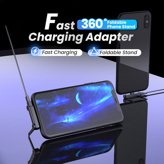 ⏳Last Day Hot Sales - just ￡9.99🔥Fast Charging Adapter with 360° Foldable Phone Stand