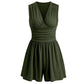 🏖️Summer Cool Deal: ONLY ￡17.99!!🌷👗Women's Sleeveless V-Neck Ruched Waist Romper