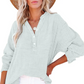 ⏳Limited-time Sale: ONLY ￡13.99!! ✨Women’s Casual Gauze Button Neck Long Sleeve Blouse