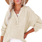 ⏳Limited-time Sale: ONLY ￡13.99!! ✨Women’s Casual Gauze Button Neck Long Sleeve Blouse