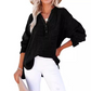 ⏳Limited-time Sale: ONLY ￡13.99!! ✨Women’s Casual Gauze Button Neck Long Sleeve Blouse
