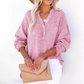 ⏳Limited-time Sale: ONLY ￡13.99!! ✨Women’s Casual Gauze Button Neck Long Sleeve Blouse
