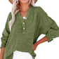 ⏳Limited-time Sale: ONLY ￡13.99!! ✨Women’s Casual Gauze Button Neck Long Sleeve Blouse