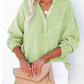 ⏳Limited-time Sale: ONLY ￡13.99!! ✨Women’s Casual Gauze Button Neck Long Sleeve Blouse
