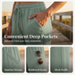 🏖️Summer Cool Deal: ONLY ￡11.99!!🌷Women's Solid-Color Pleated Cotton-Linen Cropped Pants