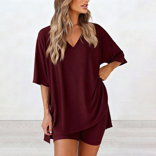 📢📢Last Day Sales 50% OFF !! ⏰Women's Lounge V-Neck Top & Shorts Set