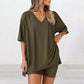 📢📢Last Day Sales 50% OFF !! ⏰Women's Lounge V-Neck Top & Shorts Set