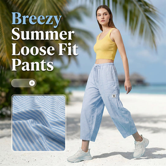 💥Last Day Hot Sales - 65% OFF😍Summer Loose Fit Gingham Pants for Women