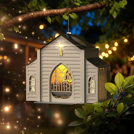 🔥Summer Hot Sales - 65% OFF💞Church-Shaped Solar-Powered Bird Feeder