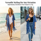 🔥Limited Time sales - Just ￡15.58!!!😍Women’s Oversized Knit Cardigan – Lightweight Crochet Tassel Kimono for Spring & Summer 🌸
