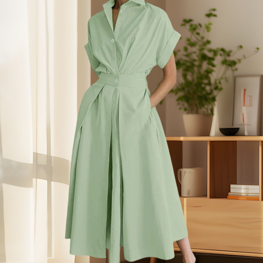 🔥Summer Hot Sales - 59% off😍Chic Lapel Collar High-Waist A-Line Shirtdress